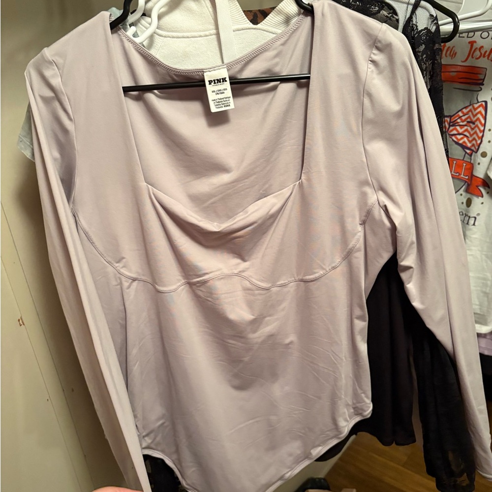 PINK Victoria's Secret Lavender Long Sleeve Blouse